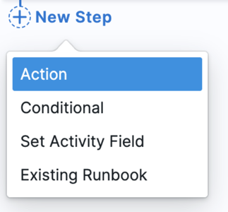New Step Menu
